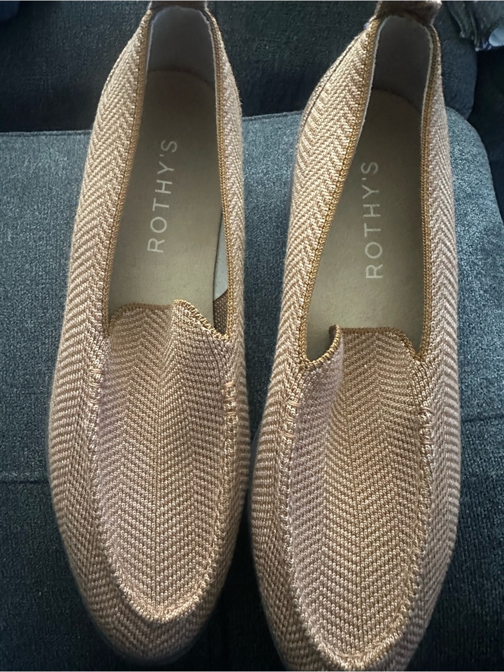 Rothy's Metallic Rose Gold Slip-On Loafers